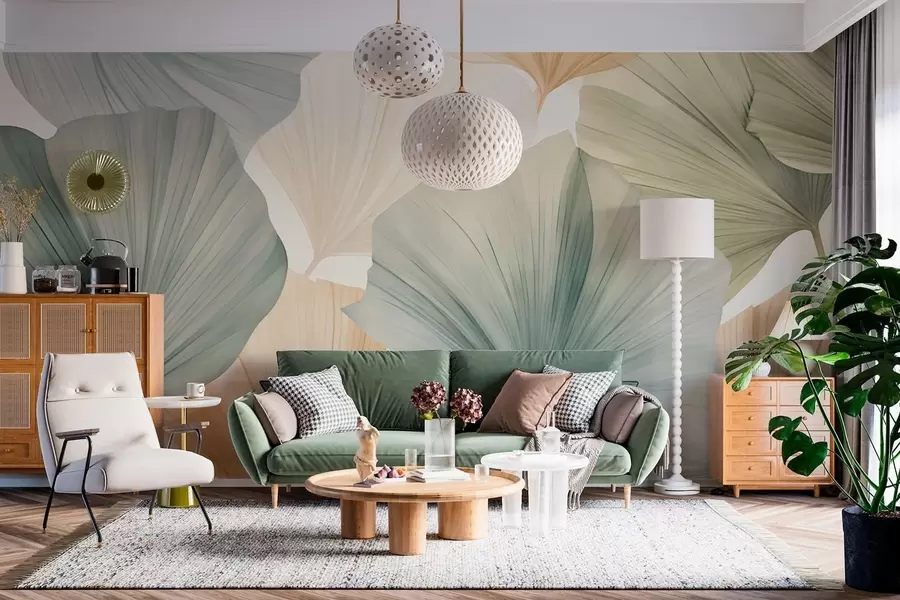 wall murals Округли лист гинка w05772