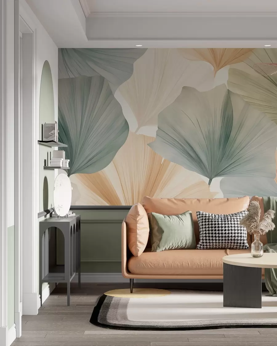 wall murals Округли лист гинка w05772