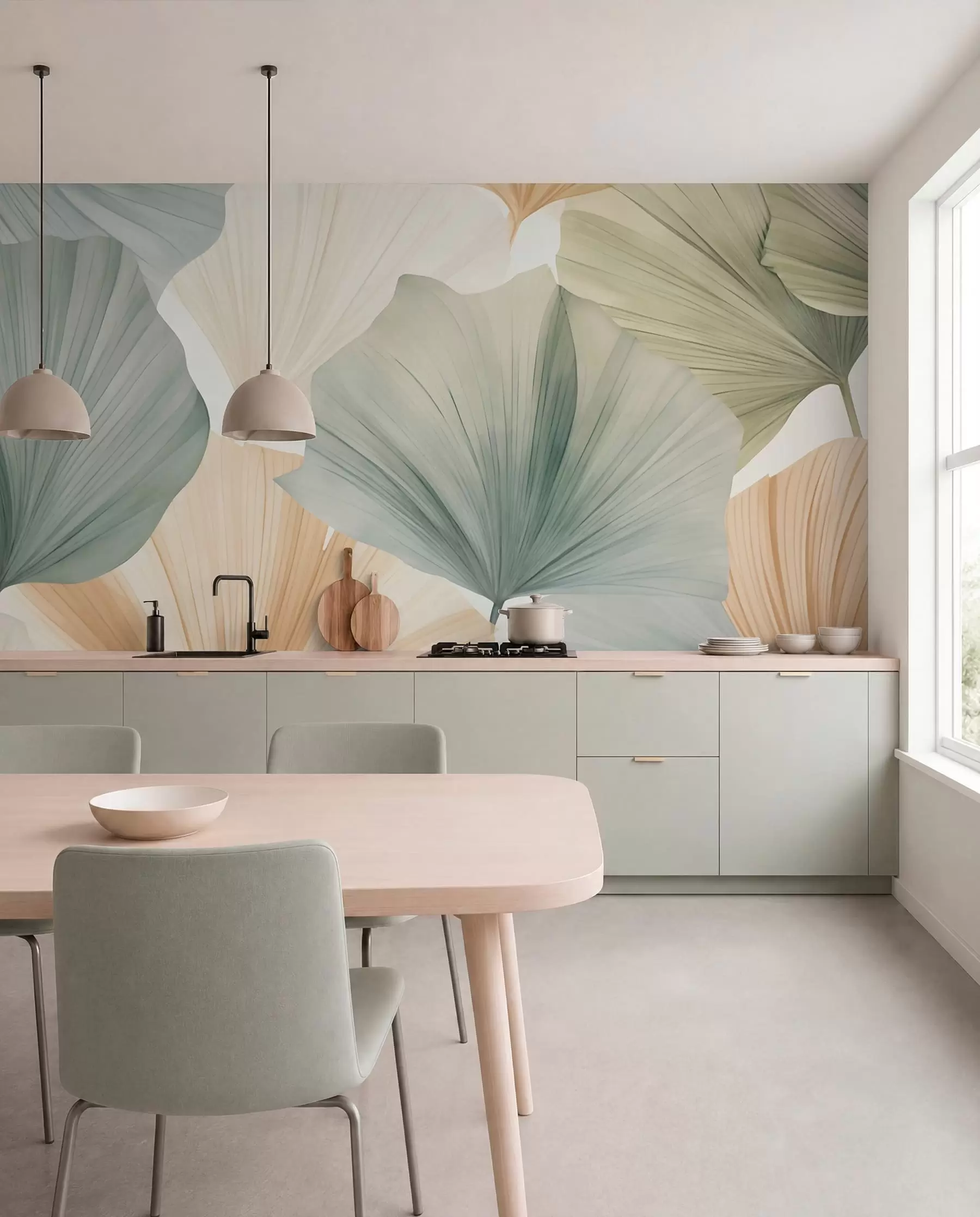 wall murals Ginko u boji žalfije w05772