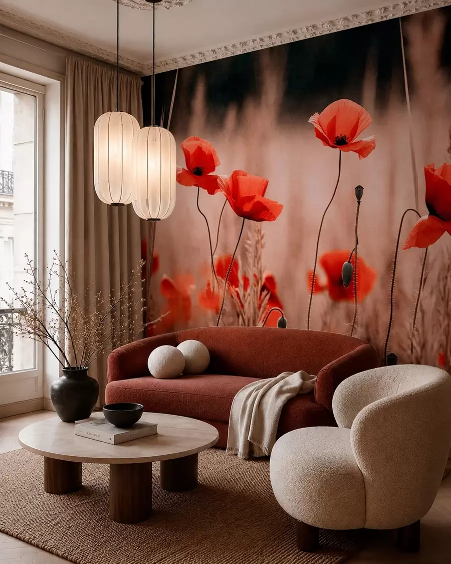 wall murals Crveni makovi w05866