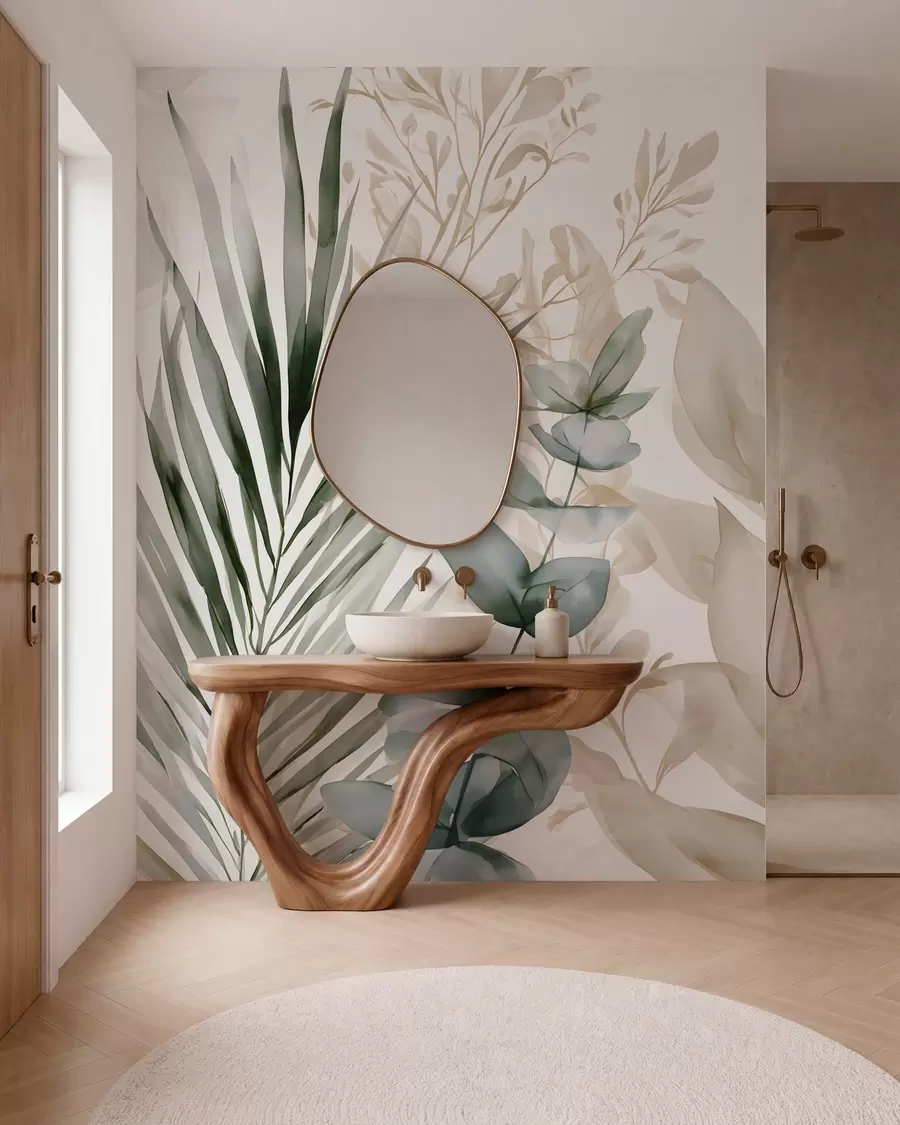 wall murals Велики тропски листови у акварелном стилу w05867