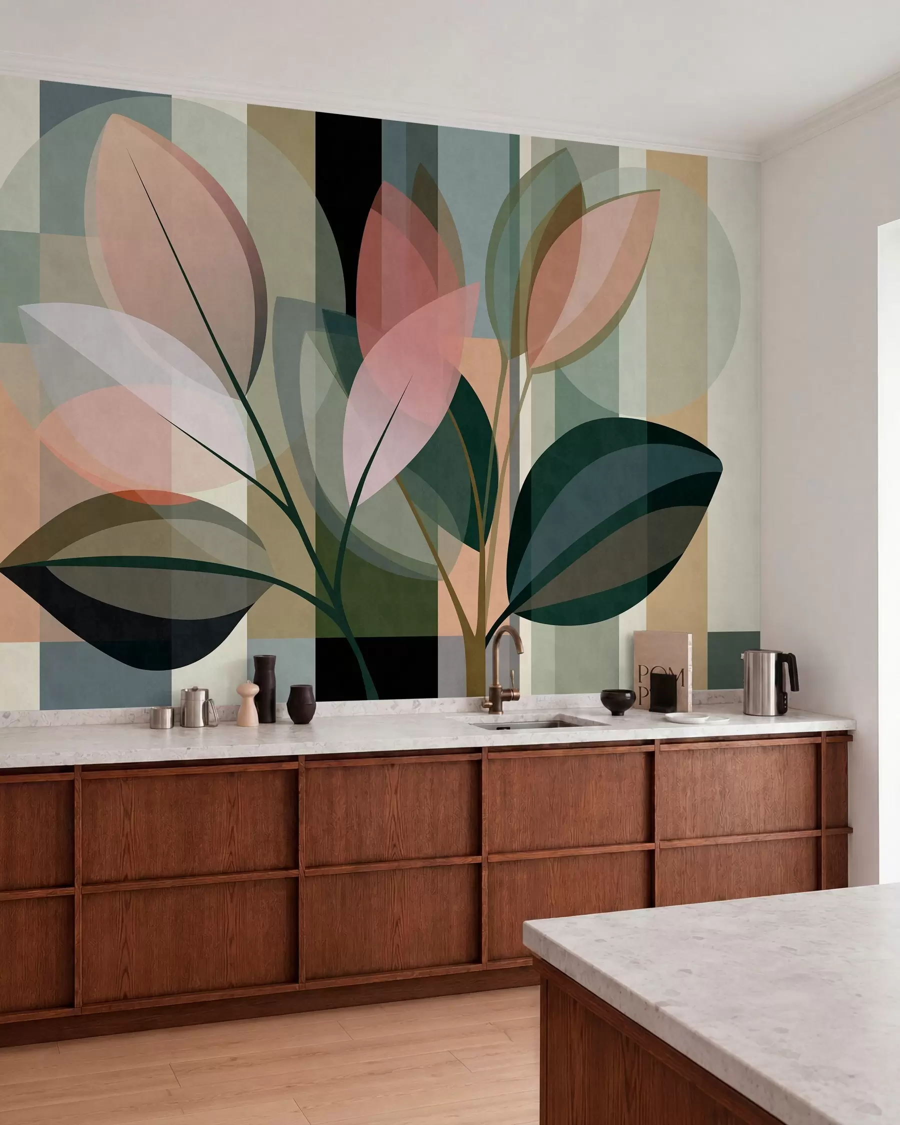 wall murals Pastelni ritam lišća w05871
