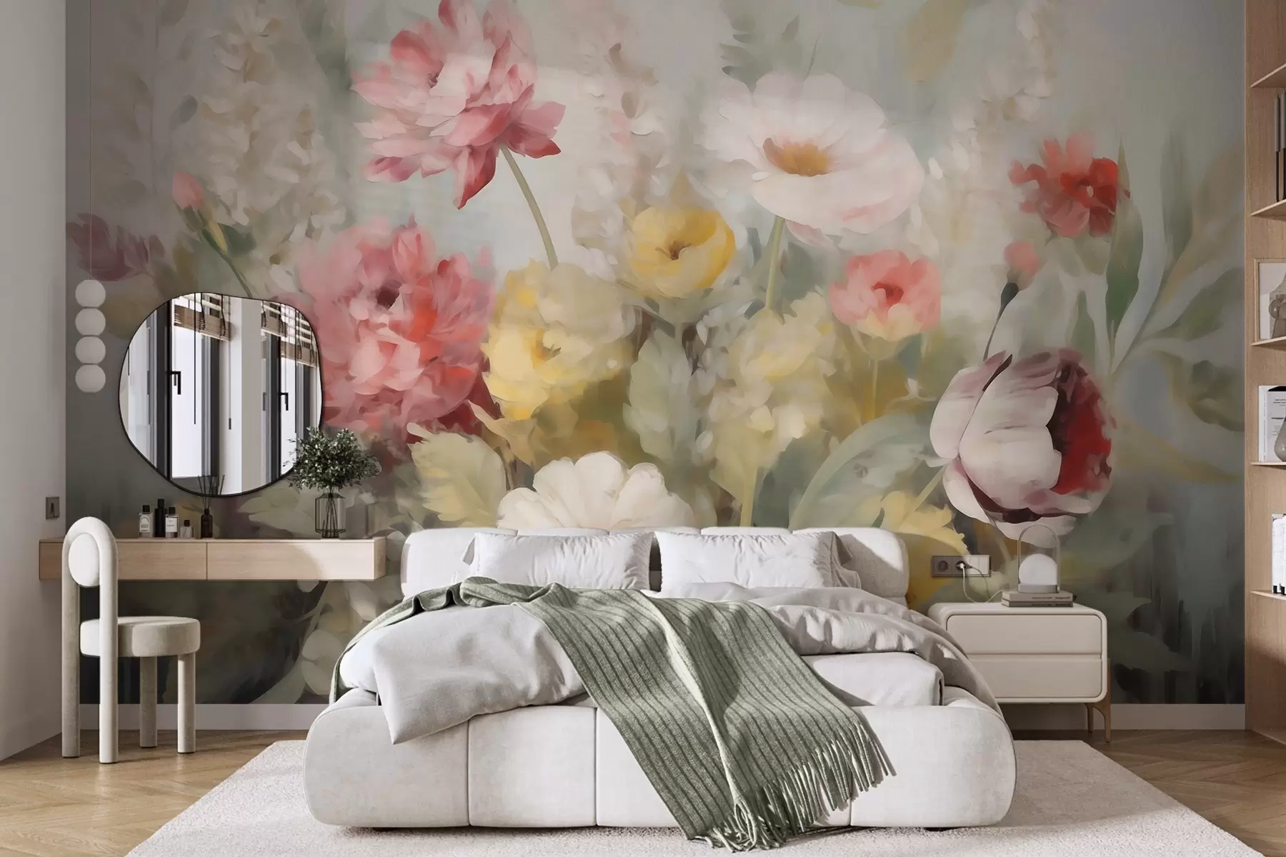 wall murals Апстрактно цвеће, имитација сликарства w05877