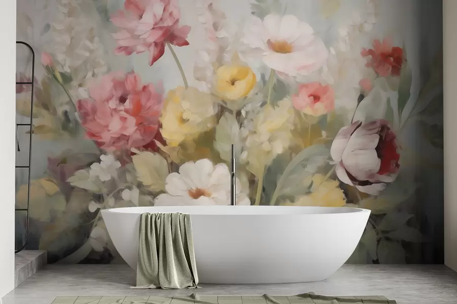 wall murals Апстрактно цвеће, имитација сликарства w05877