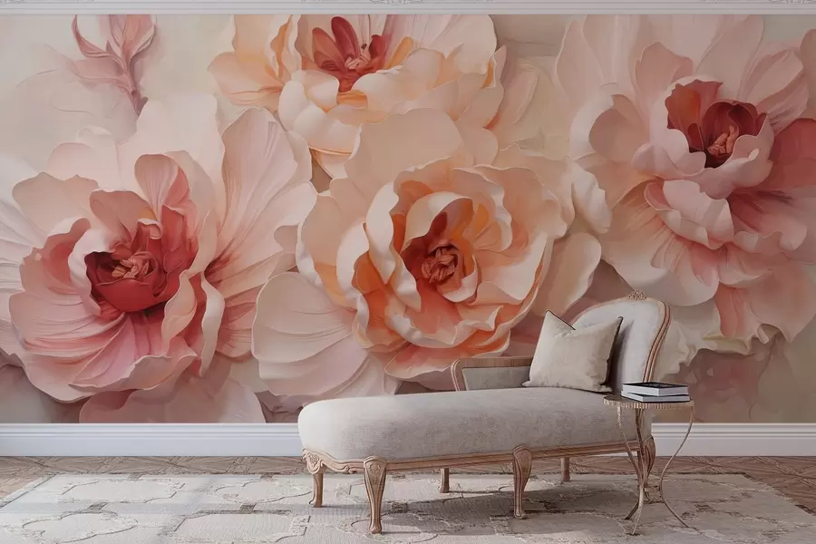 wall murals Стилизовано апстрактно цвеће w05639