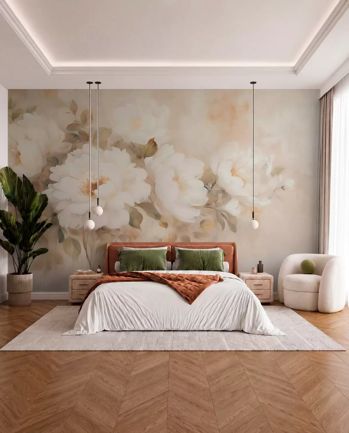wall murals Latice božura w05835