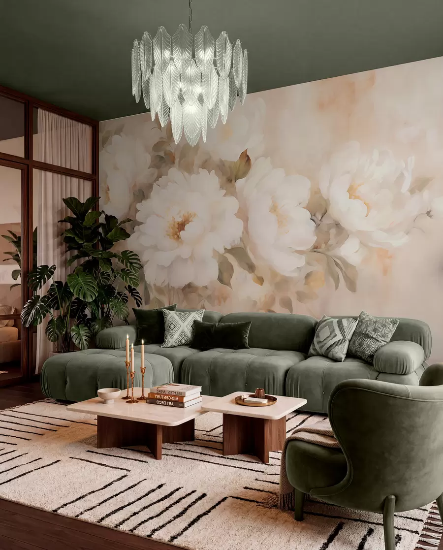 wall murals Latice božura w05835