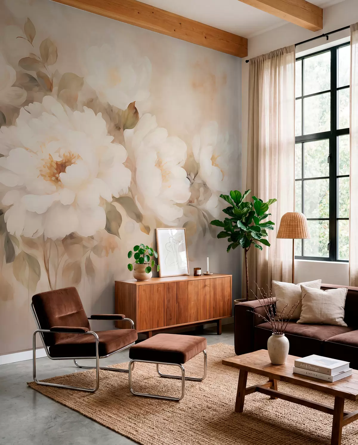 wall murals Latice božura w05835