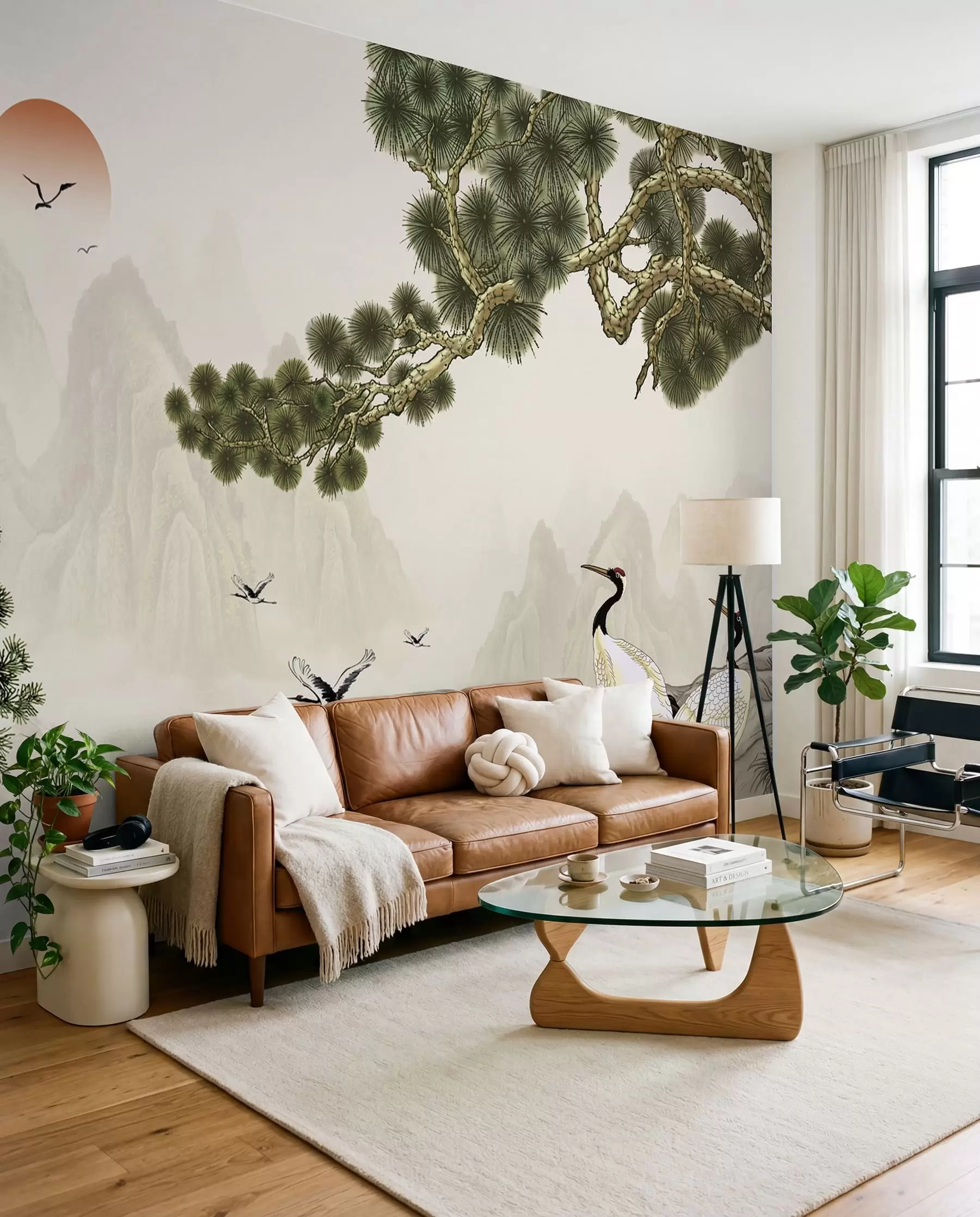 wall murals Ptice pod borovima u34508
