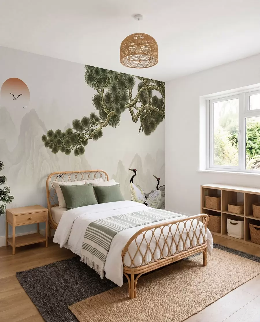 wall murals Ptice pod borovima u34508