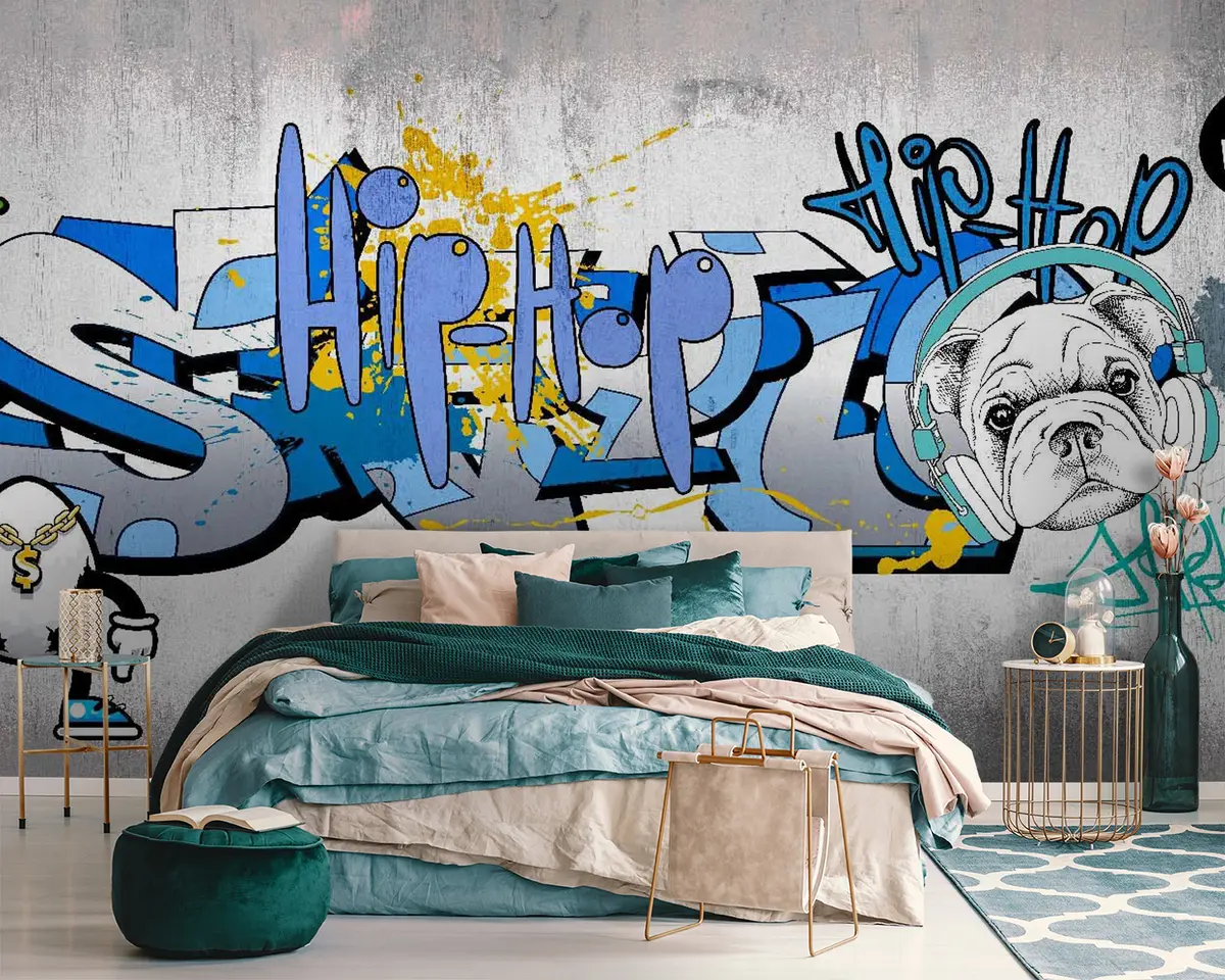 wall murals Плава, азурна и уметност u35405