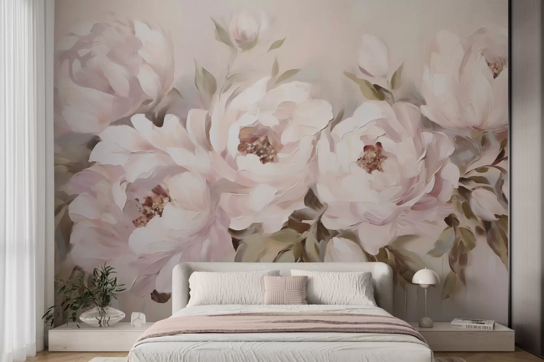 wall murals Апстрактни божури, имитација сликарства w05901
