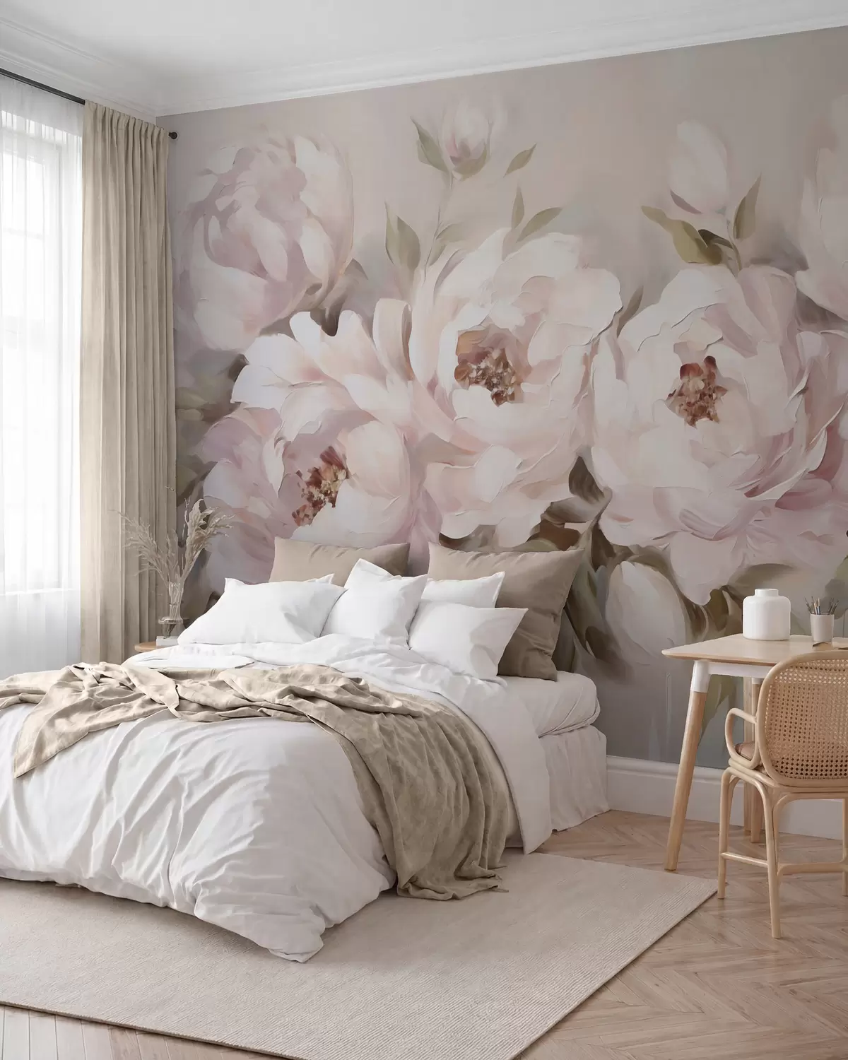 wall murals Božuri u puder roze w05901