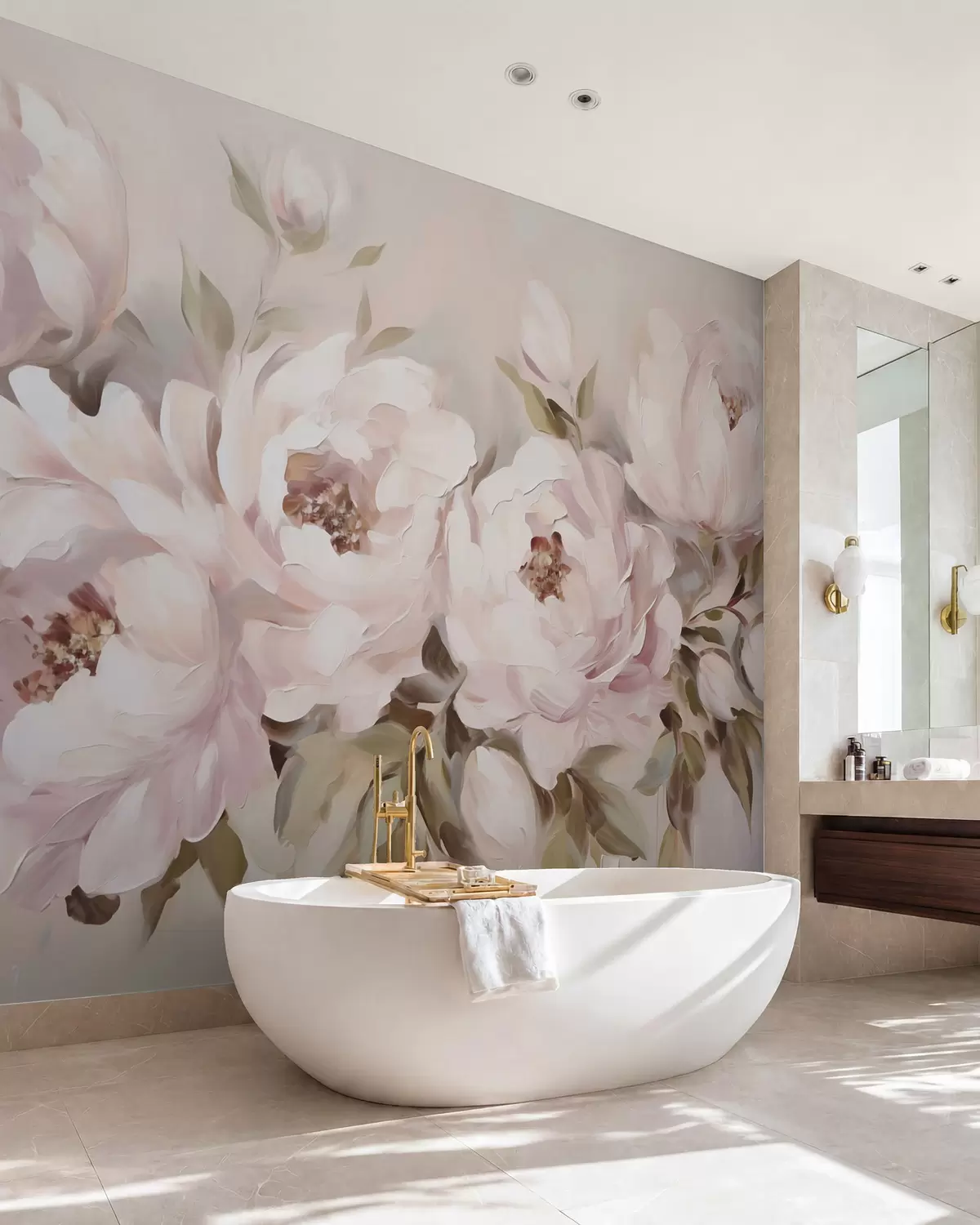 wall murals Božuri u puder roze w05901