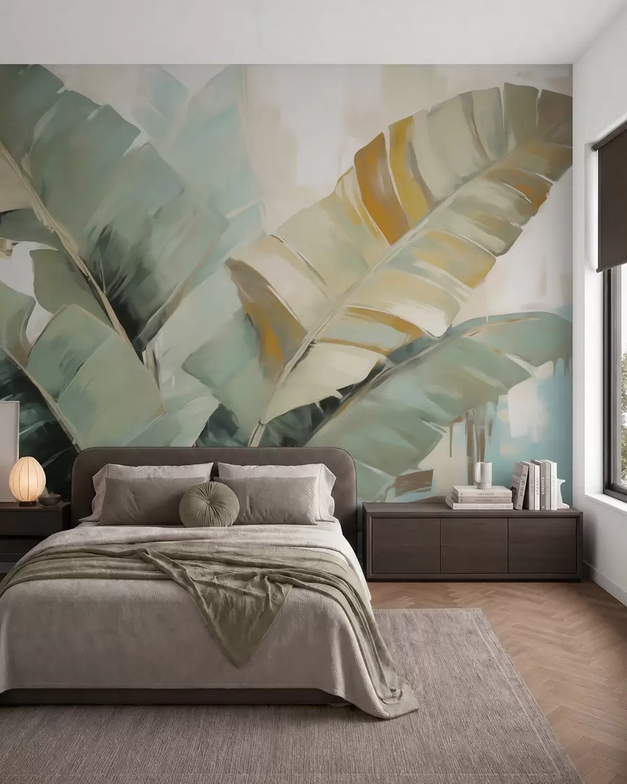 wall murals Listovi banane u akvarelu w05906