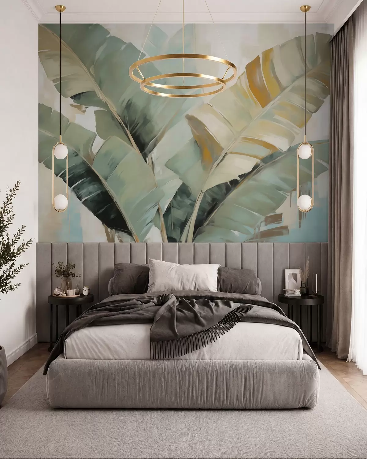 wall murals Listovi banane u akvarelu w05906