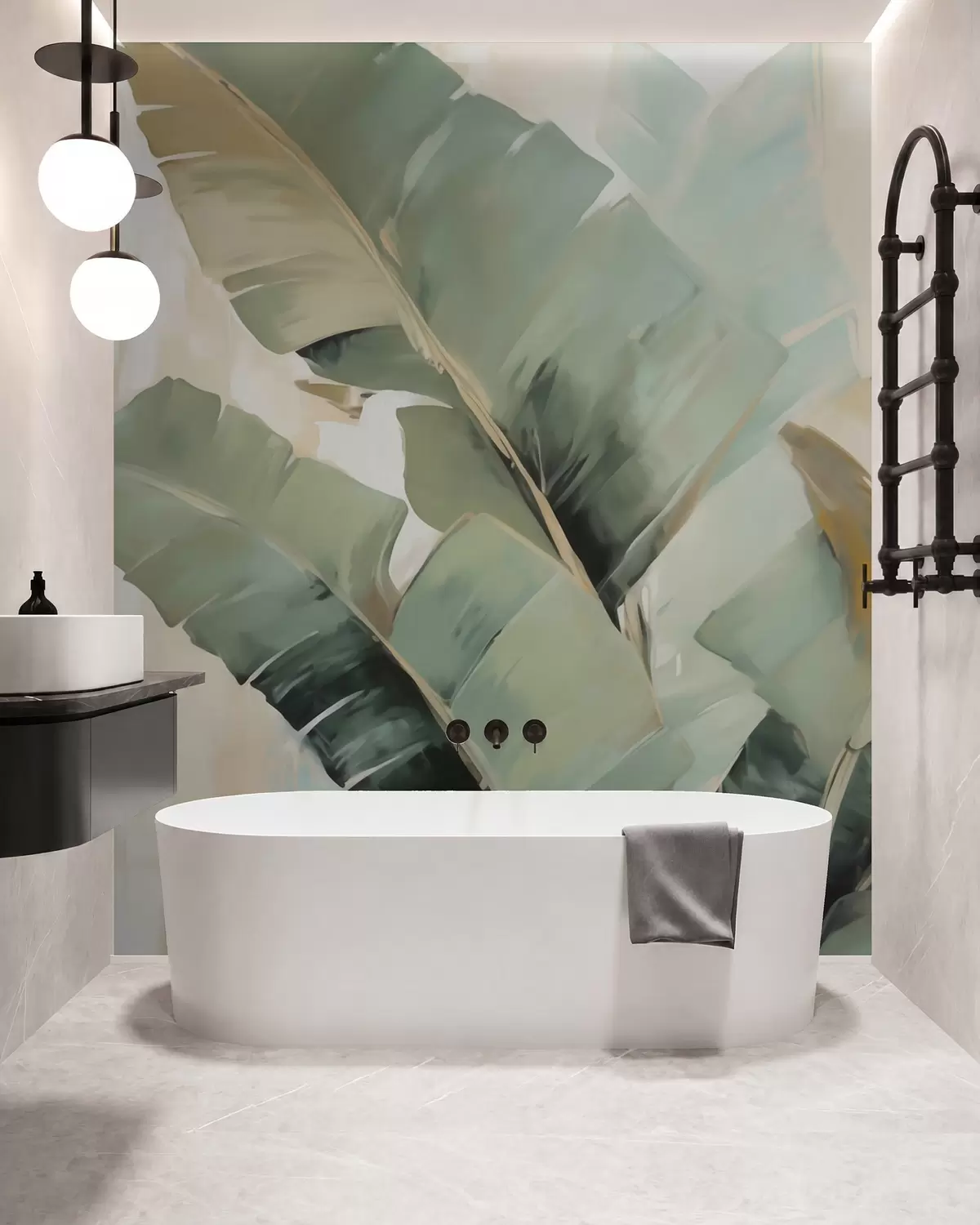 wall murals Listovi banane u akvarelu w05906