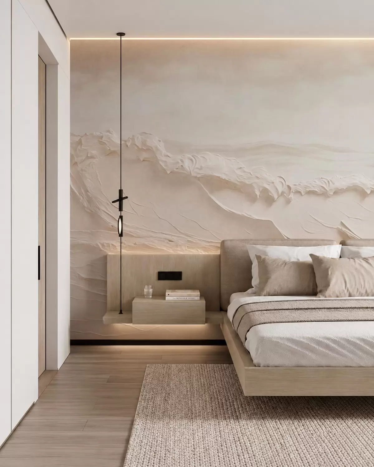 wall murals Talasi u krem tonovima w05898