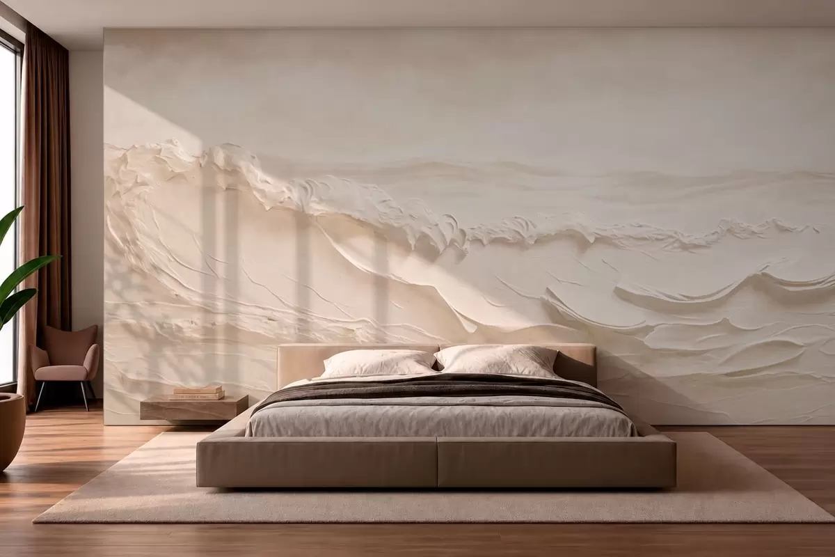 wall murals Talasi u krem tonovima w05898