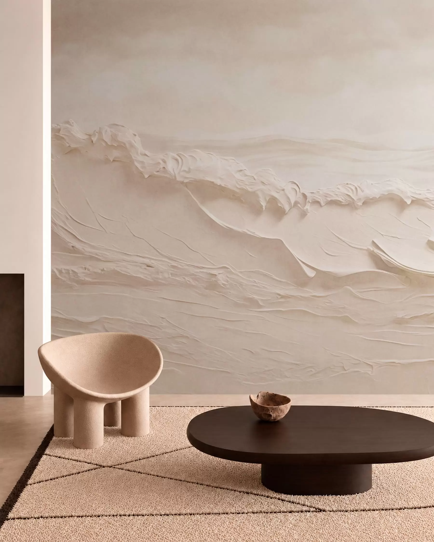 wall murals Talasi u krem tonovima w05898