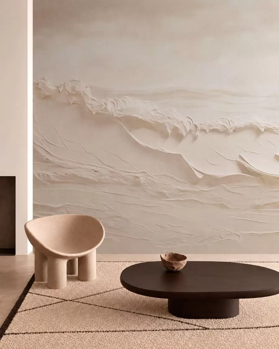 wall murals Talasi u krem tonovima w05898