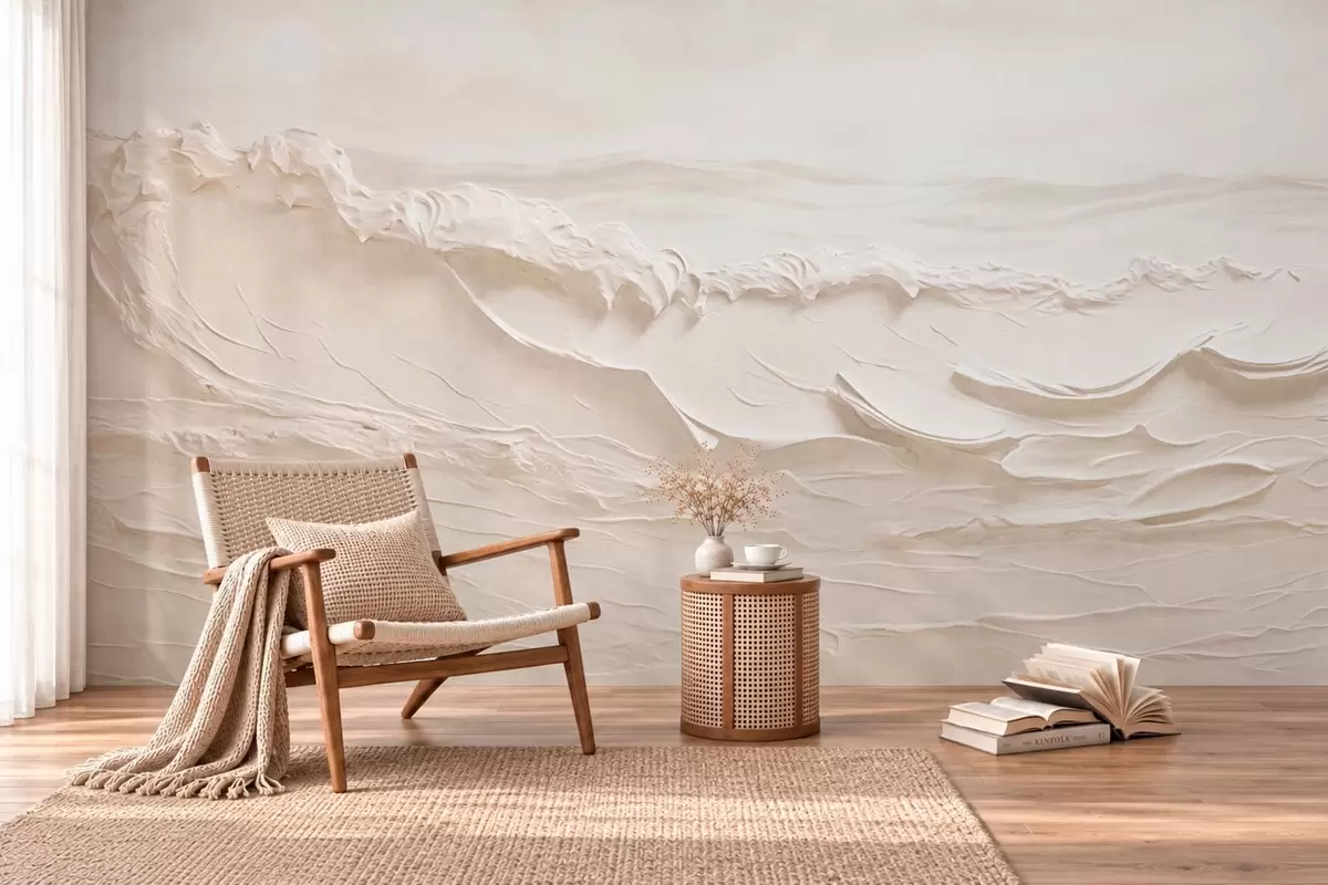 wall murals Talasi u krem tonovima w05898