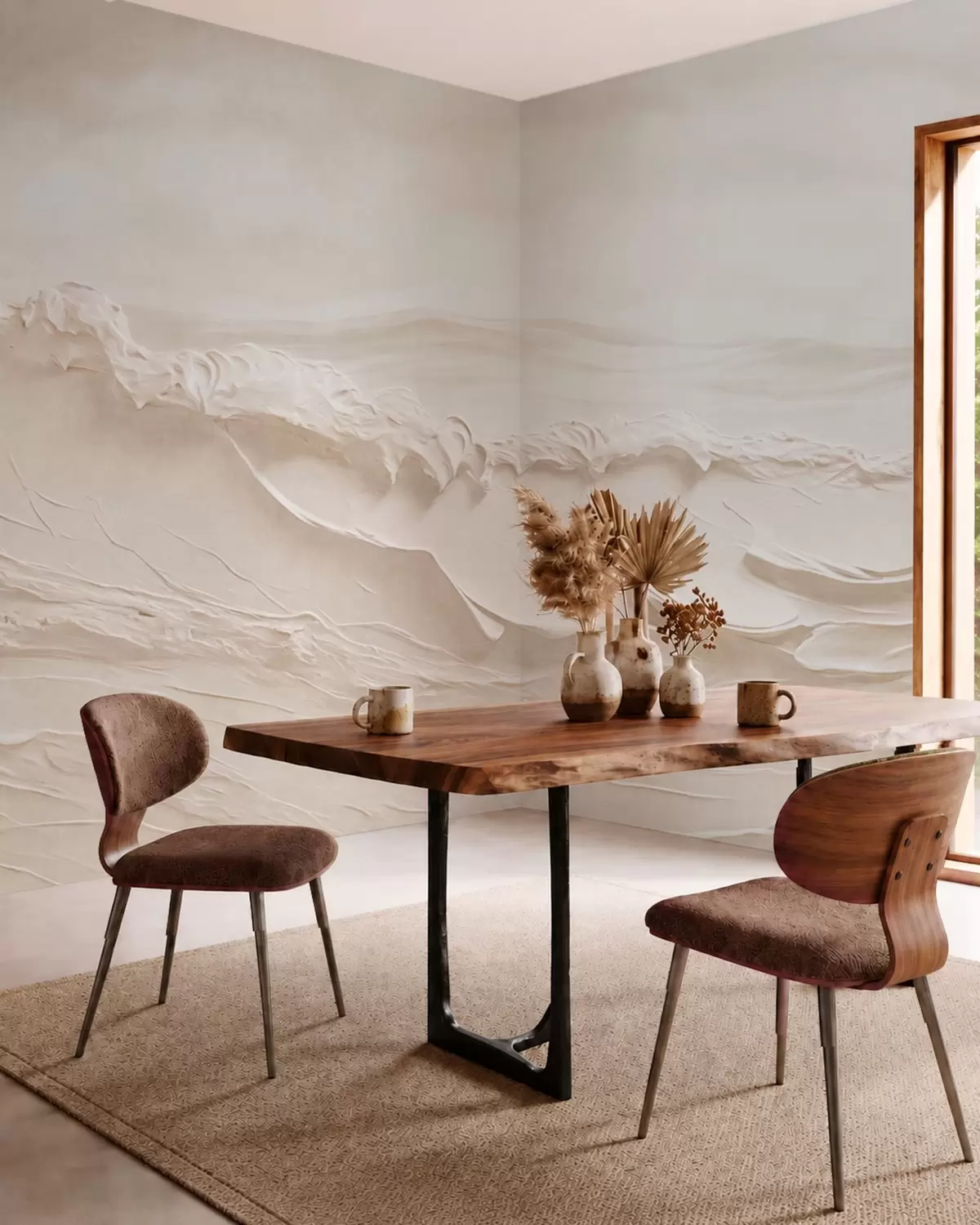 wall murals Talasi u krem tonovima w05898