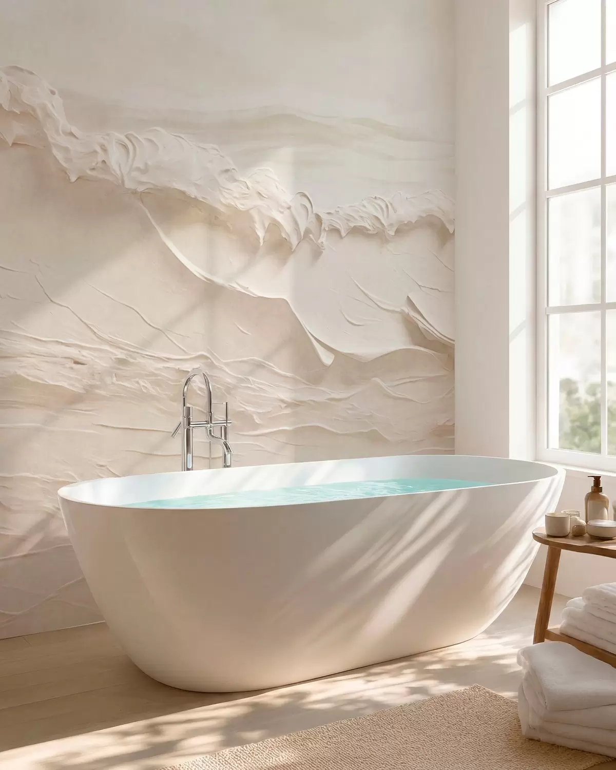 wall murals Talasi u krem tonovima w05898