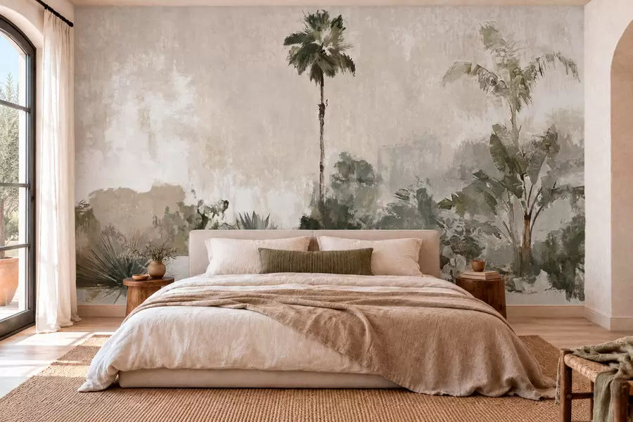 wall murals Палме и тропска вегетација у пригушеним тоновима w05921