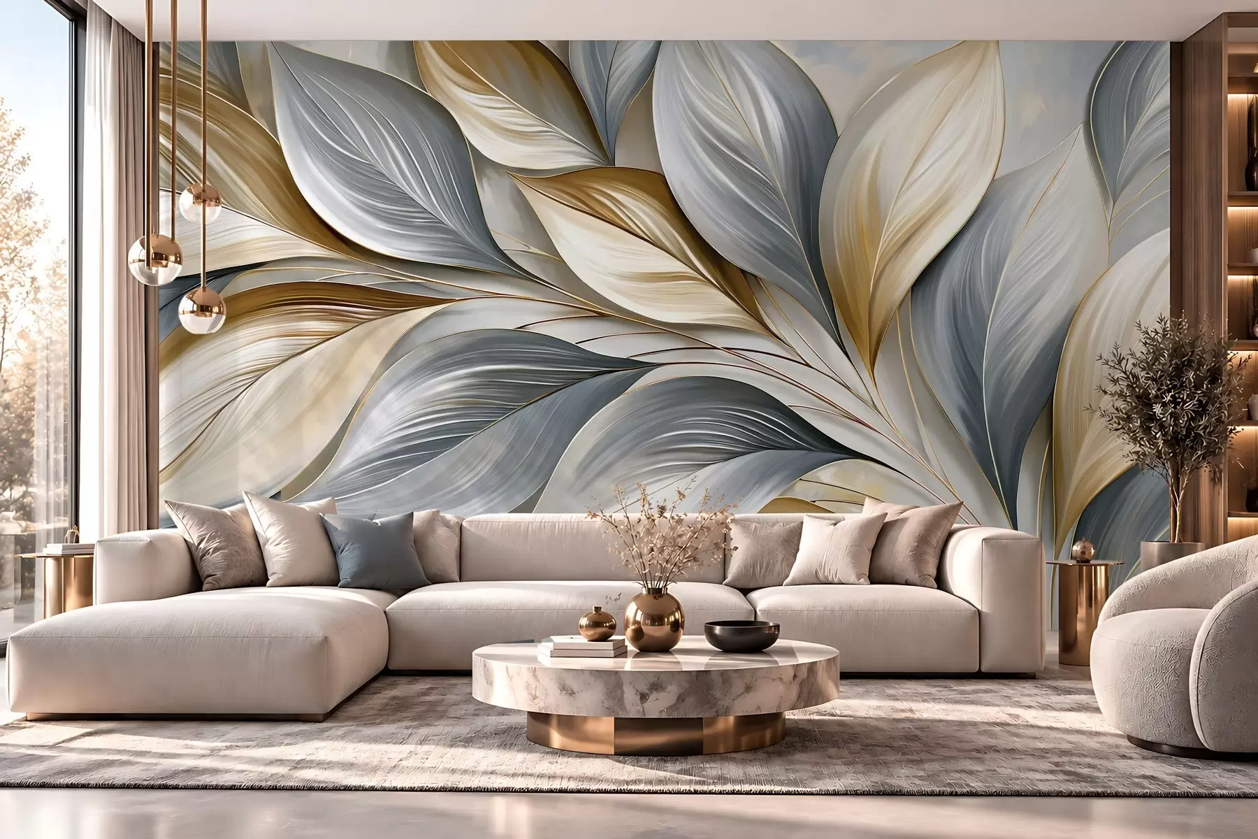 wall murals Премиум закривљени листови у сликовитом стилу w10076