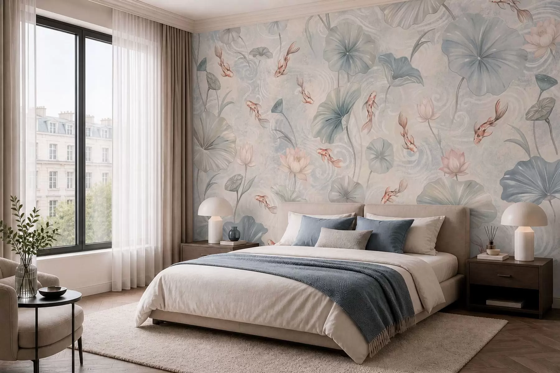 wall murals Vrt sa koi ribama w05807