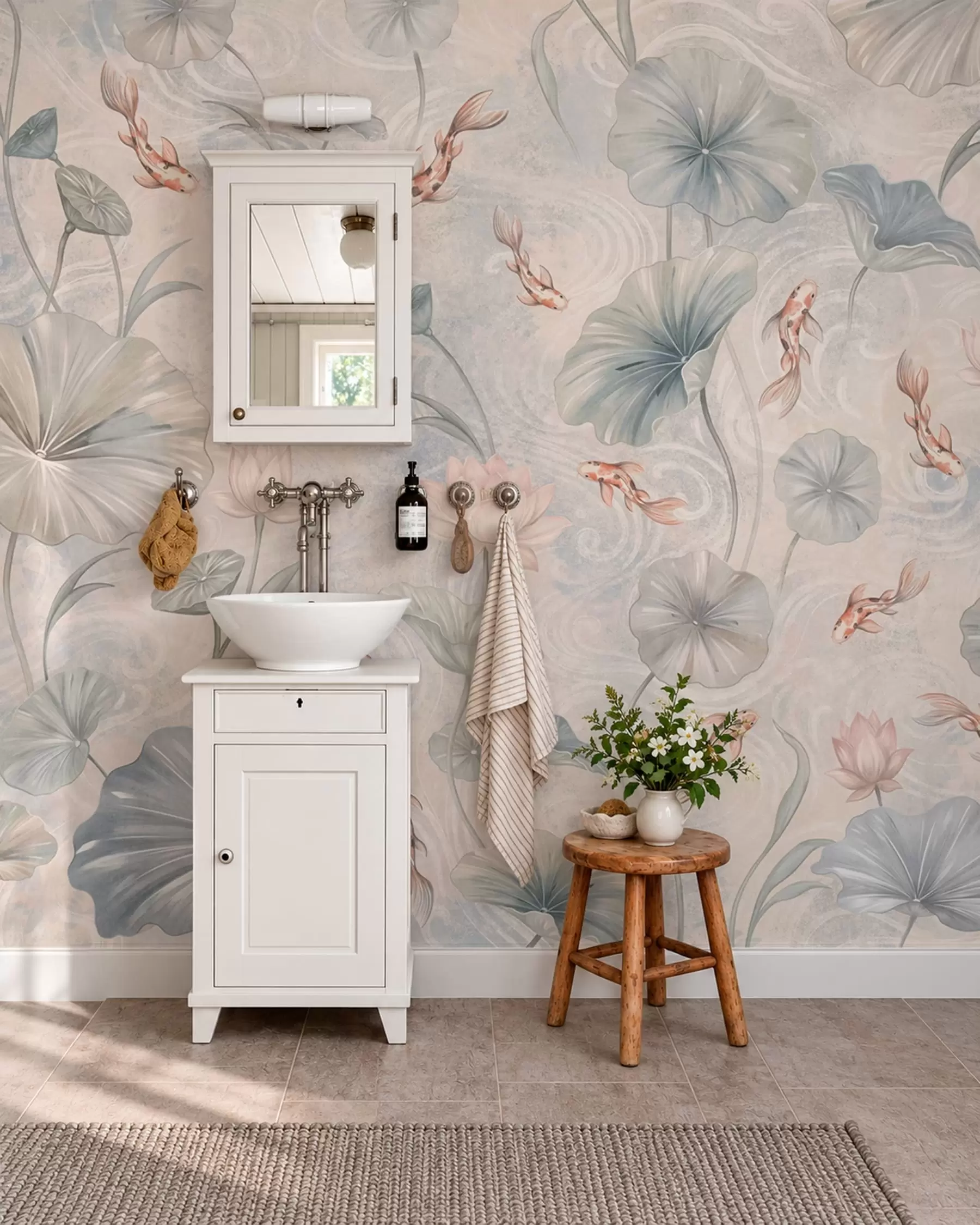 wall murals Vrt sa koi ribama w05807