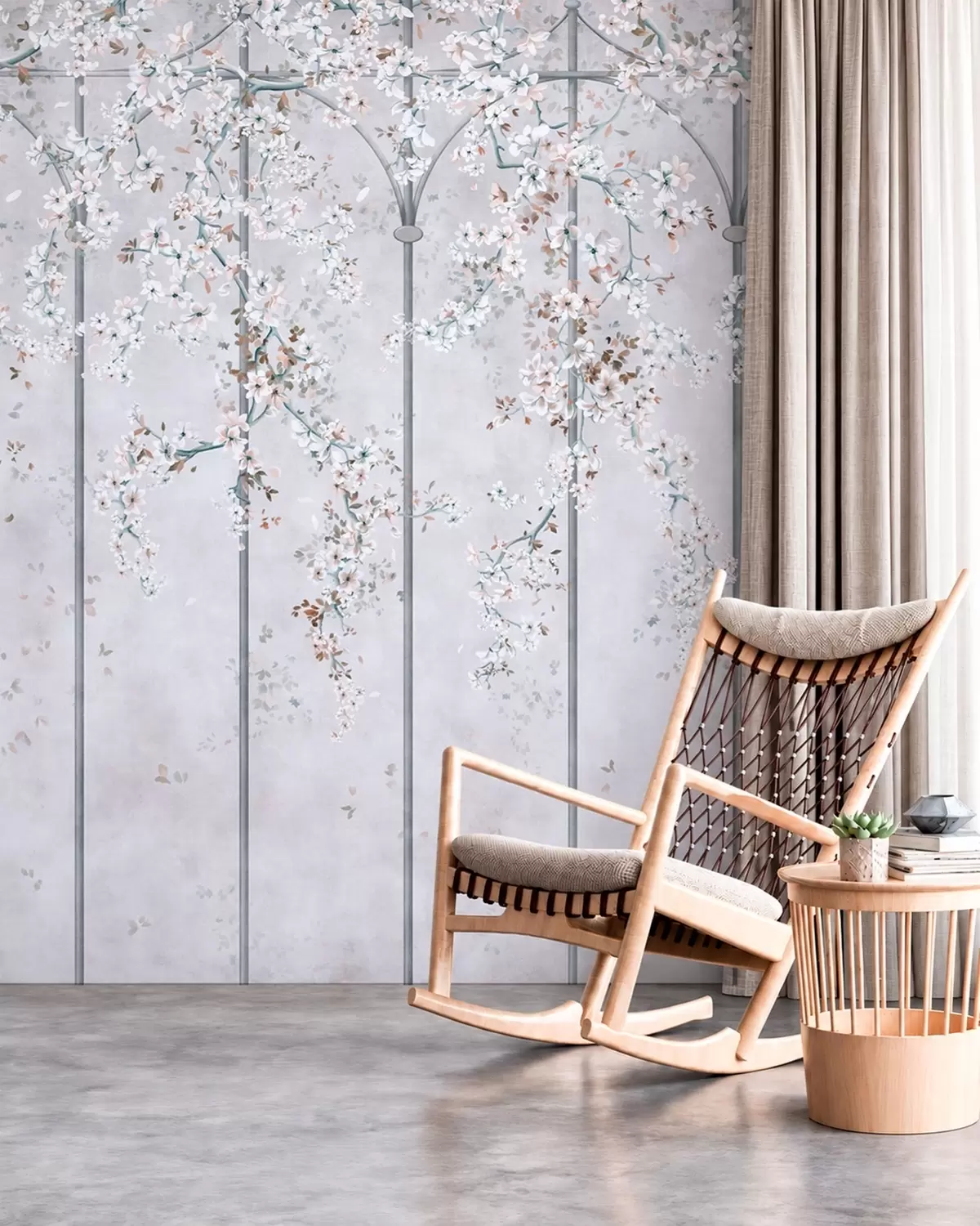 wall murals Беле цветне гране на плавој и сивој декоративној решетки w05923v1