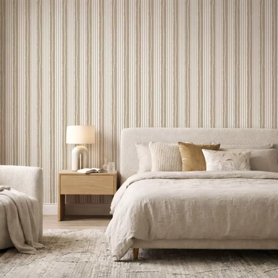 wall murals Текстуриране вертикалне беж и светло сиве пруге a01268v3