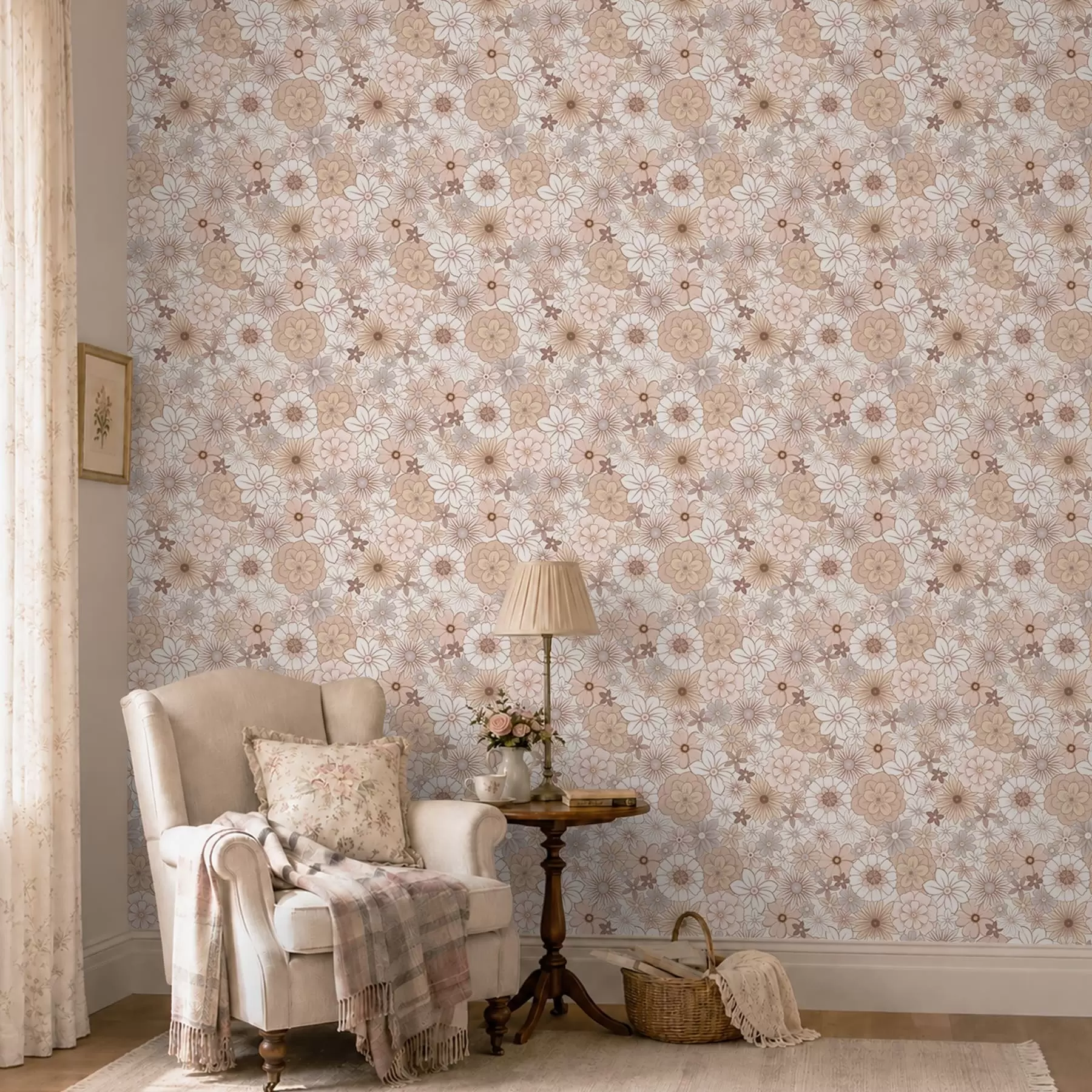 wall murals Густи цветни узорак у меким пастелним тоновима a01269