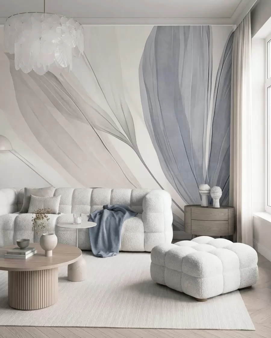 wall murals Lišće u azurnim tonovima w10063