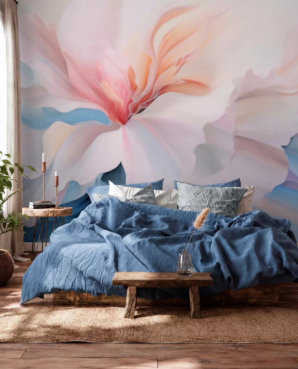wall murals Latice u puder roze w05932