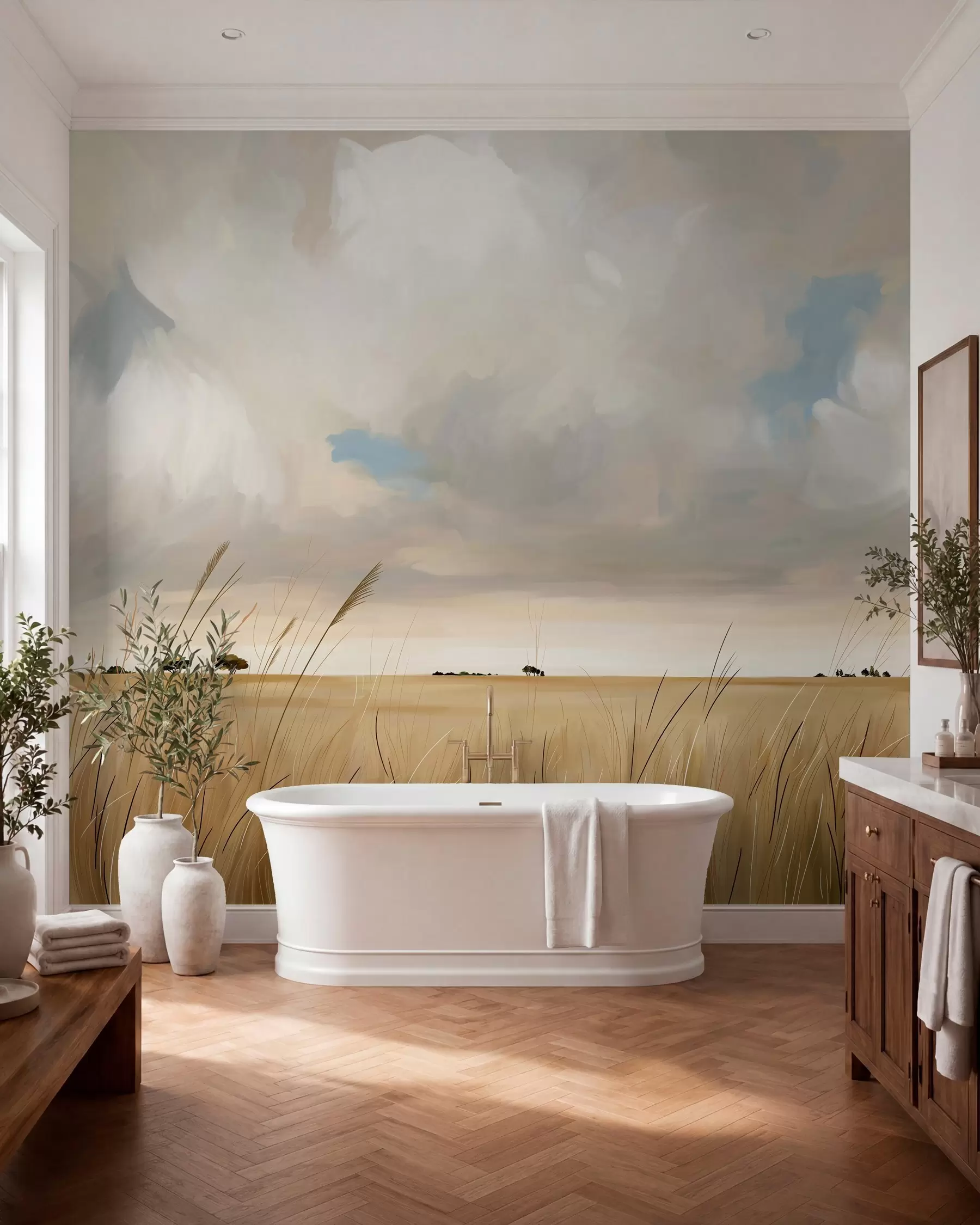 wall murals Horizont u zlatnim tonovima w10079