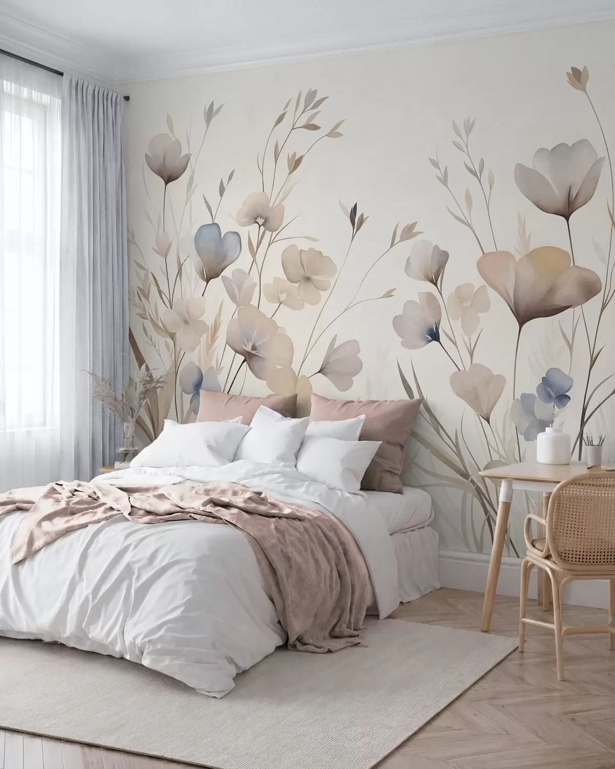 wall murals Pastelno poljsko cvijeće w10065