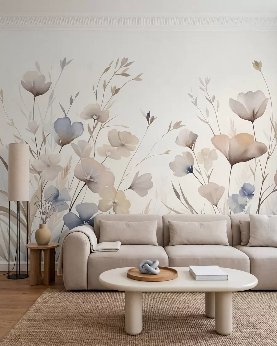 wall murals Pastelno poljsko cvijeće w10065