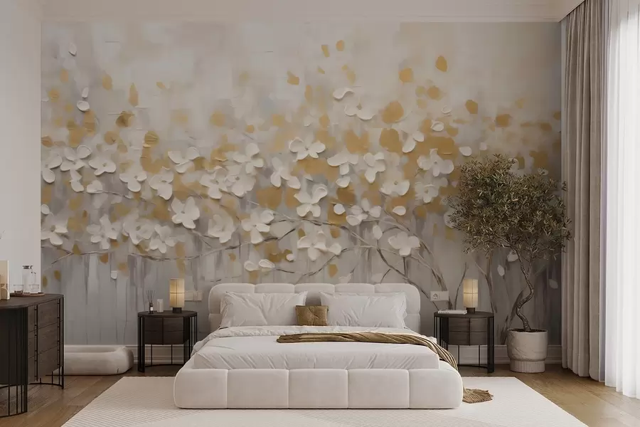 wall murals Апстрактно цвеће на дрвету w05951