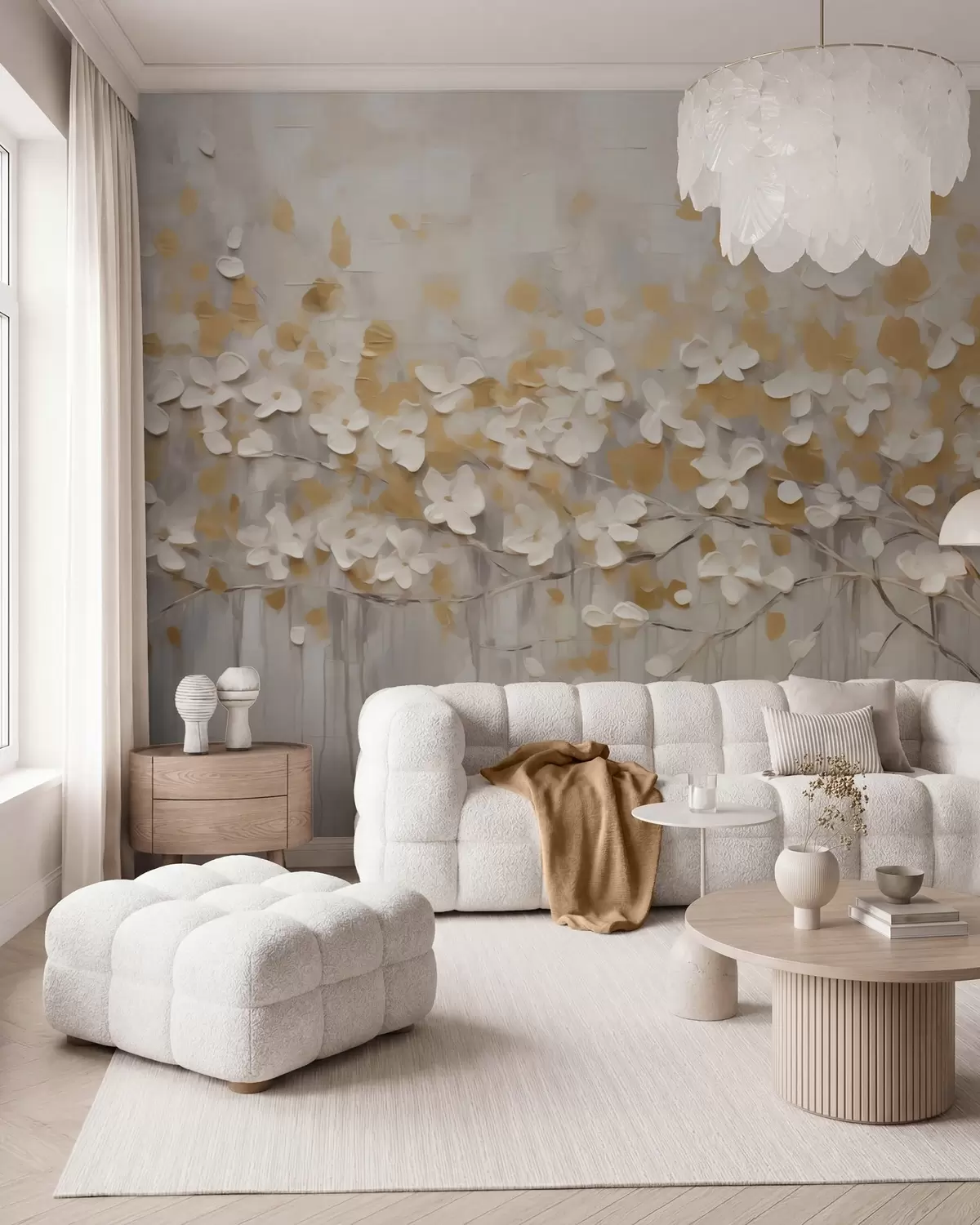 wall murals Cvjetanje u zlatnim tonovima w05951