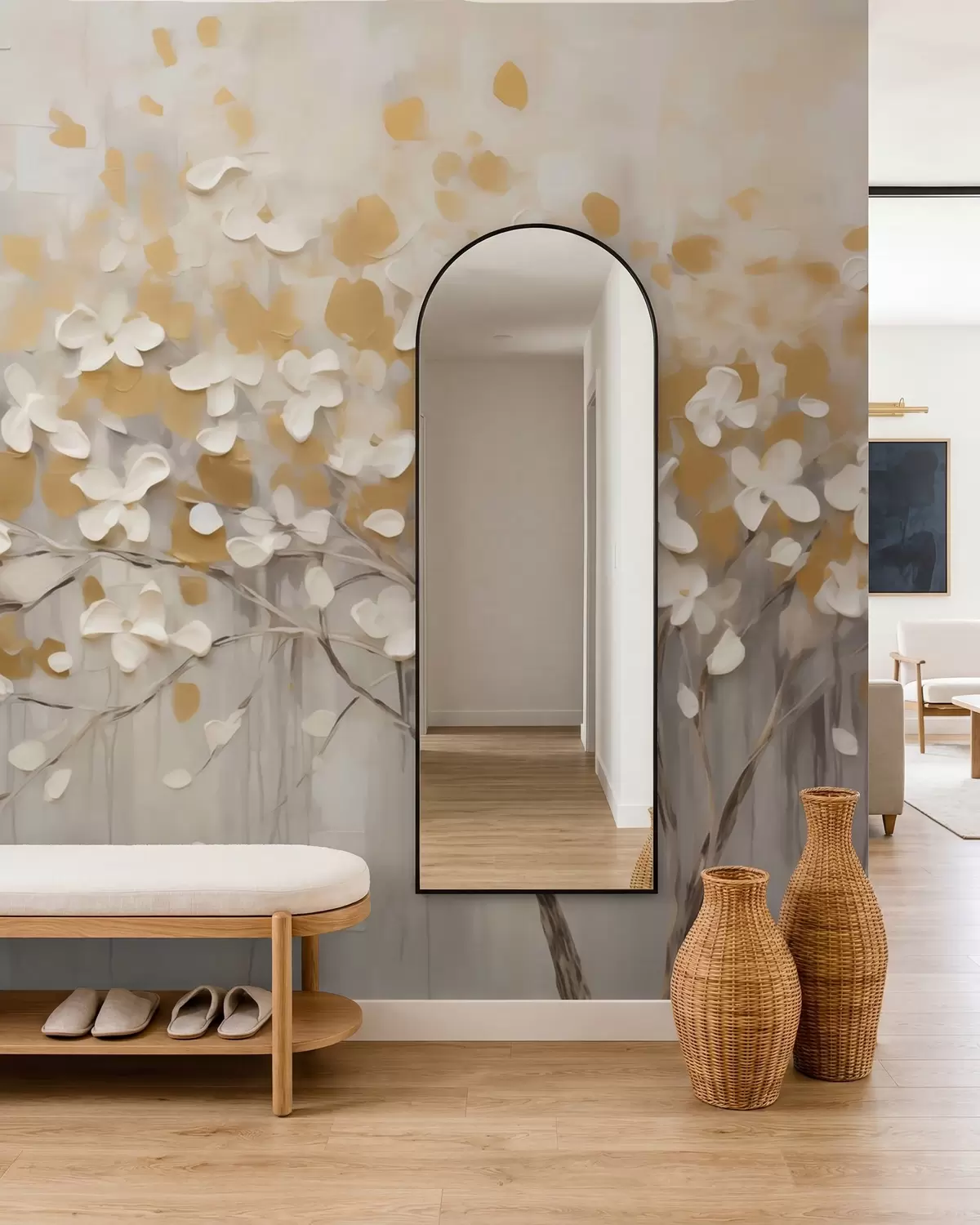 wall murals Cvjetanje u zlatnim tonovima w05951