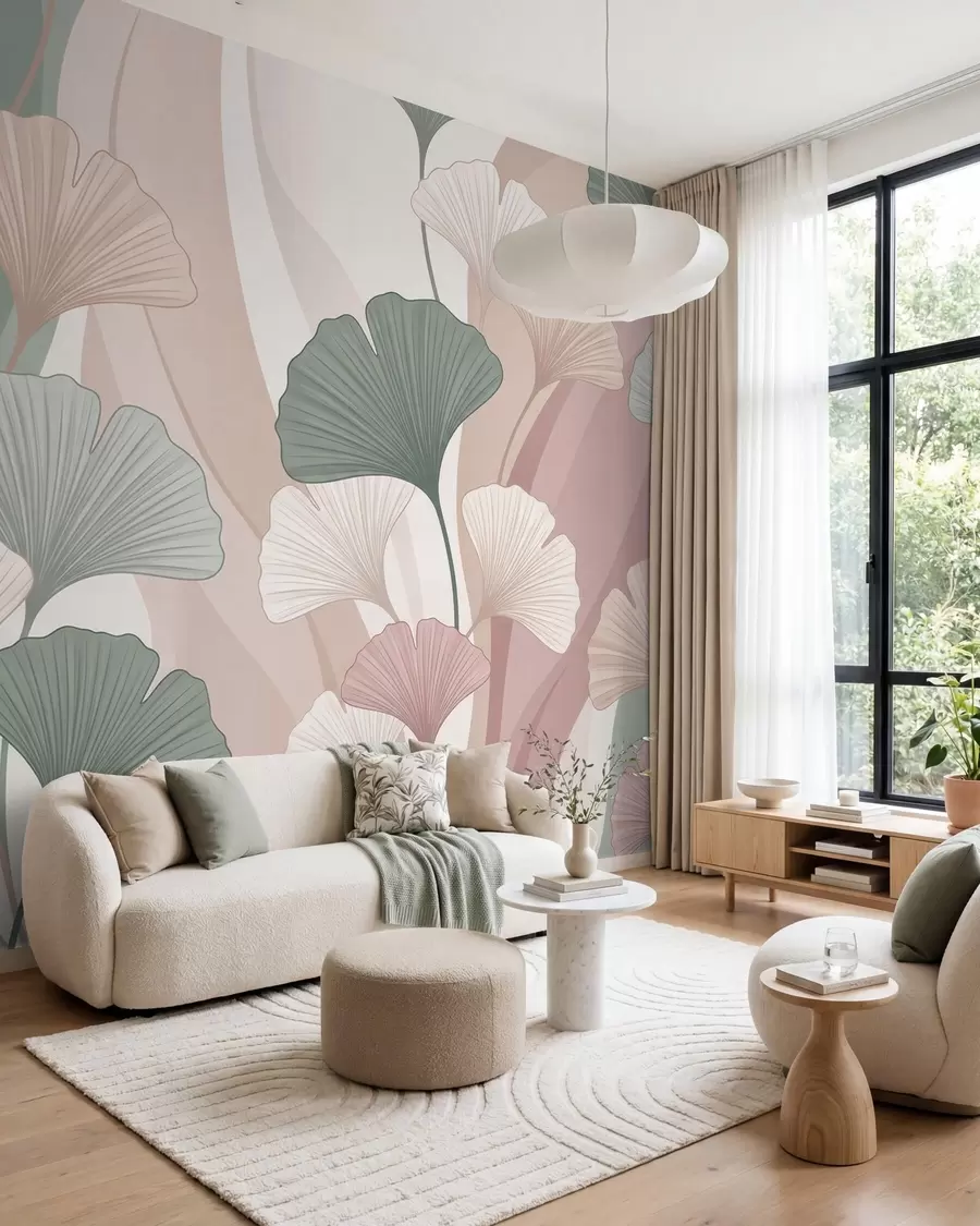 wall murals Ginko u pastelnim tonovima w10040