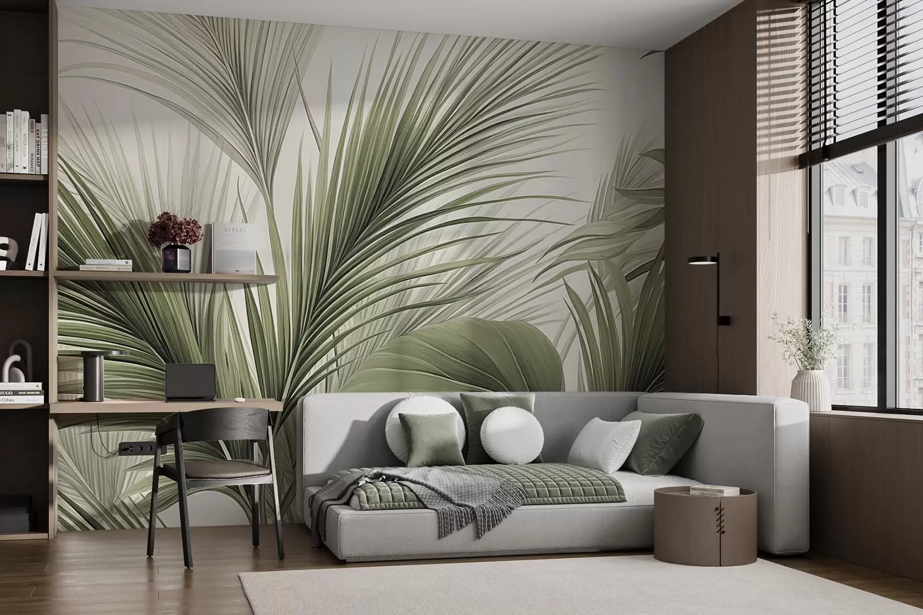 wall murals Palma u zelenom w09986