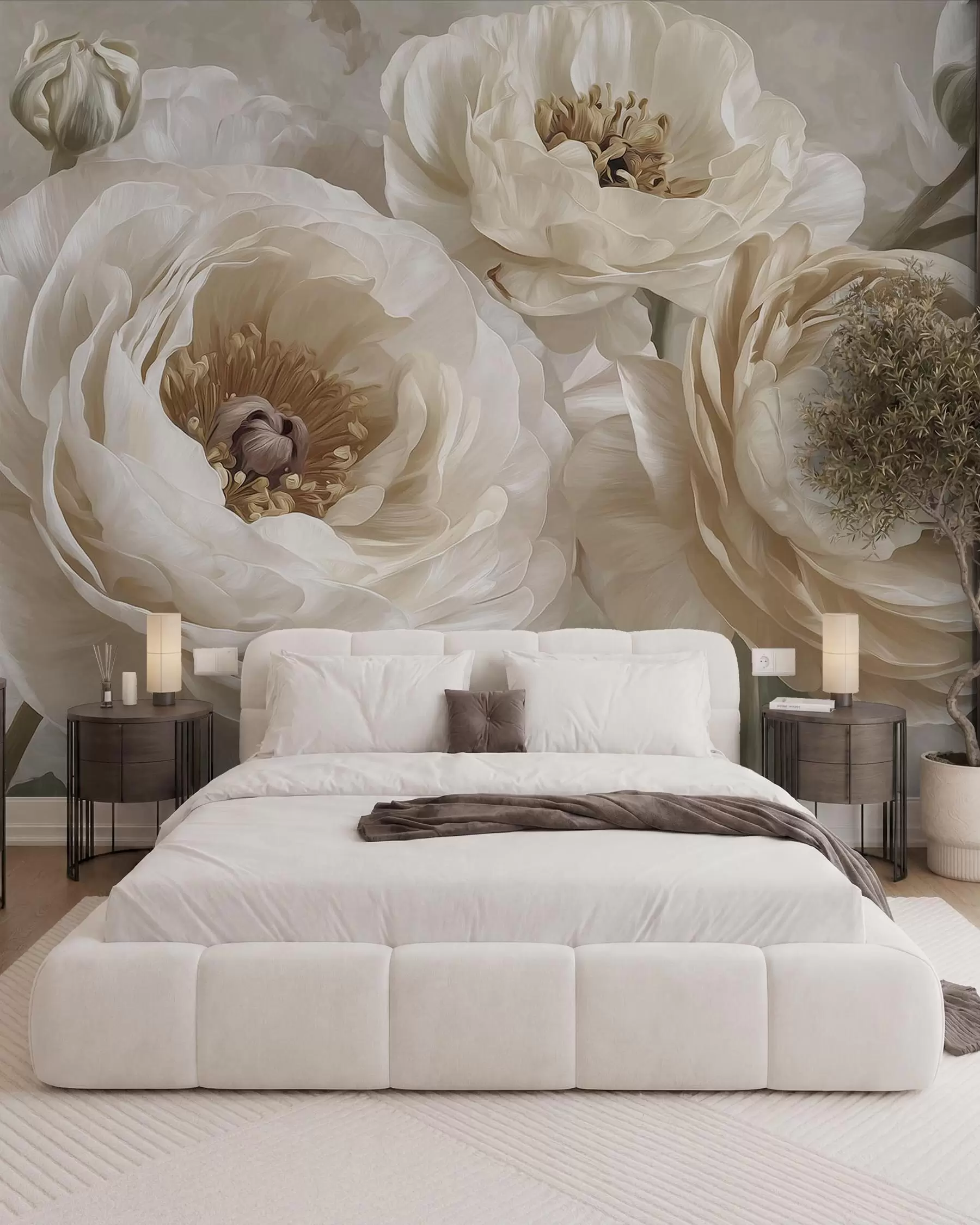 wall murals Buket u krem tonovima w09780