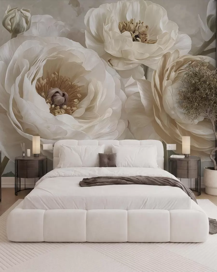 wall murals Buket u krem tonovima w09780