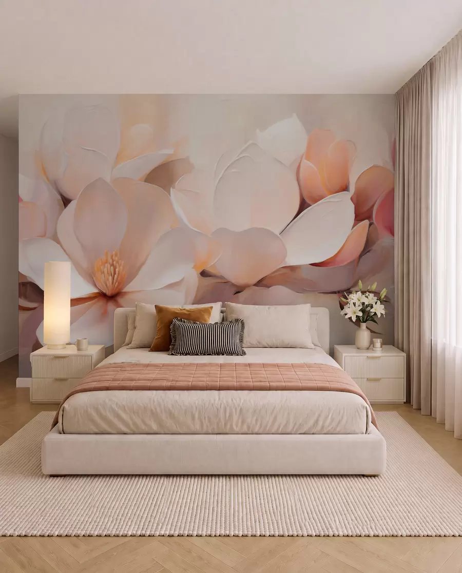 wall murals Cvjetanje u boji breskve w05979