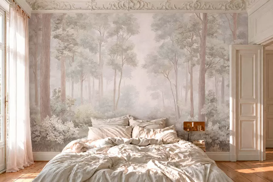 wall murals Мекана пастелна шума са кривудавом стазом w05889