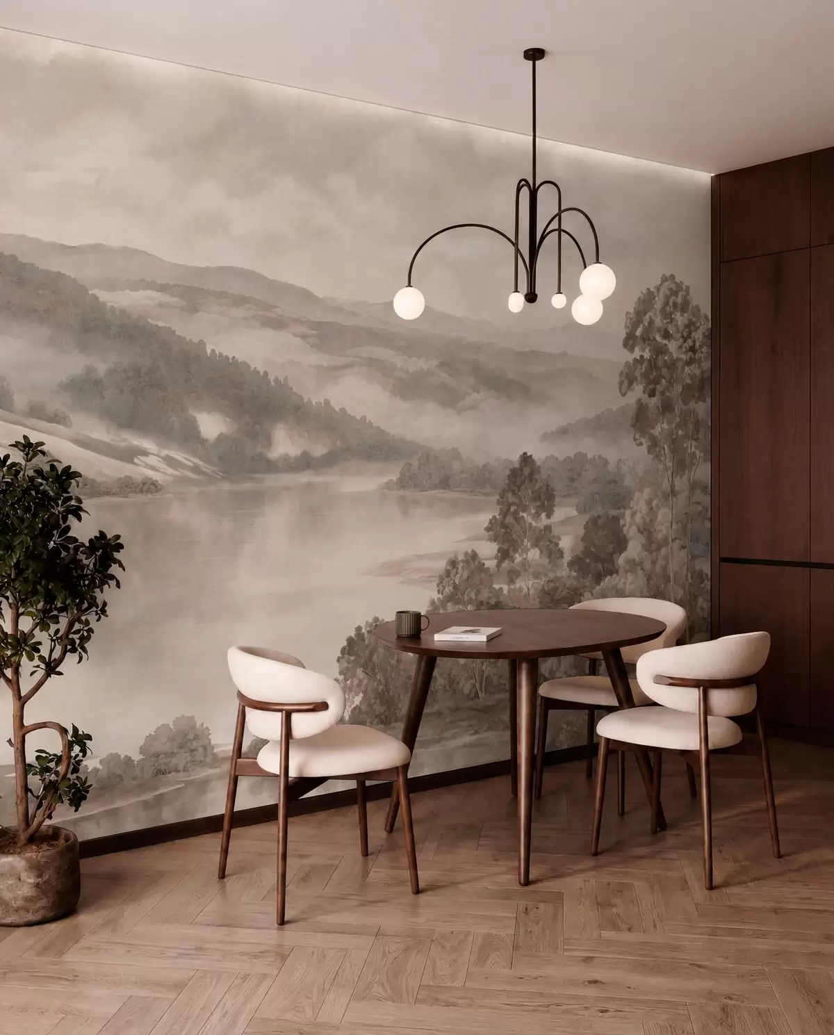 wall murals Jezero među maglovitim brdima w05928